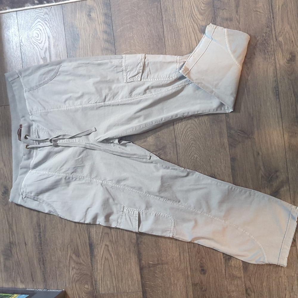 Wearables cargo ankle pants, linen size L